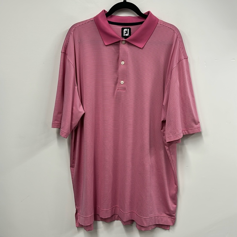 FootJoy pink stripe polo shirt 2XL